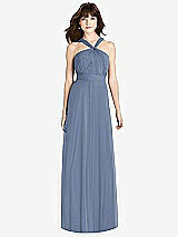 Front View Thumbnail - Larkspur Blue Twist Halter Chiffon Maxi Dress - James