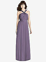 Front View Thumbnail - Lavender Twist Halter Chiffon Maxi Dress - James