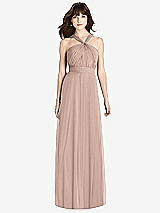 Front View Thumbnail - Neu Nude Twist Halter Chiffon Maxi Dress - James