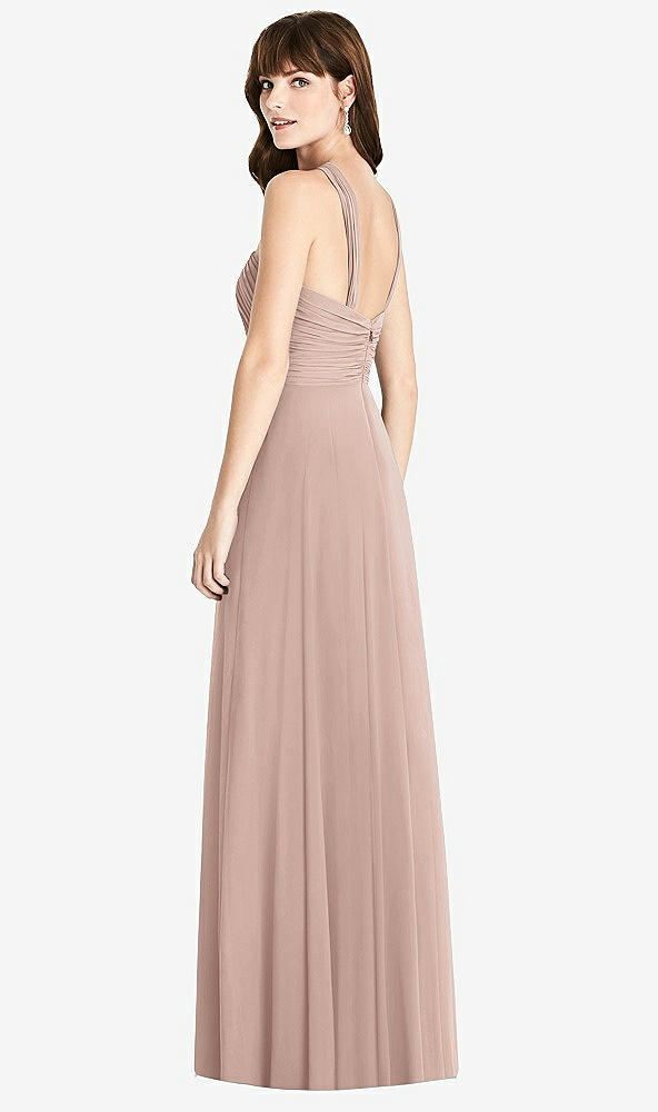 Back View - Neu Nude Twist Halter Chiffon Maxi Dress - James