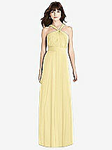 Front View Thumbnail - Pale Yellow Twist Halter Chiffon Maxi Dress - James