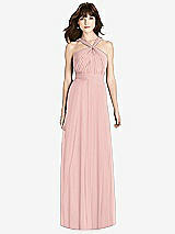 Front View Thumbnail - Rose - PANTONE Rose Quartz Twist Halter Chiffon Maxi Dress - James