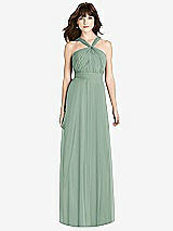 Front View Thumbnail - Seagrass Twist Halter Chiffon Maxi Dress - James