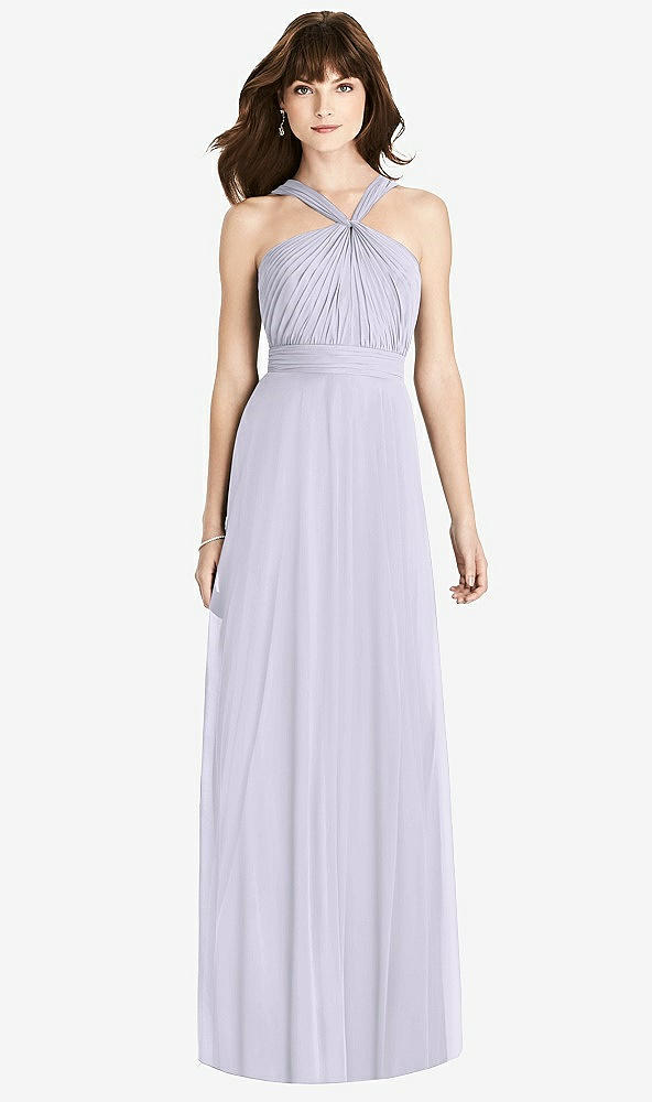 Front View - Silver Dove Twist Halter Chiffon Maxi Dress - James