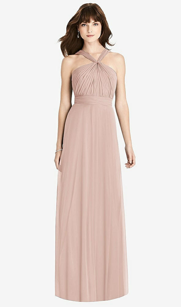 Front View - Toasted Sugar Twist Halter Chiffon Maxi Dress - James