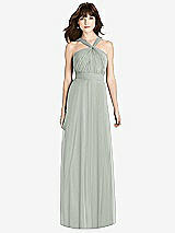 Front View Thumbnail - Willow Green Twist Halter Chiffon Maxi Dress - James