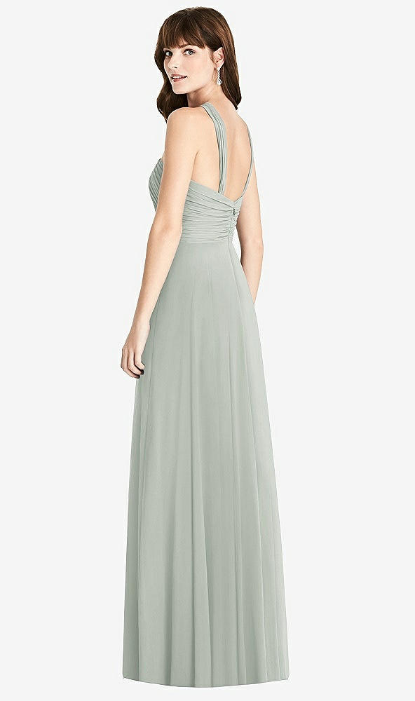 Back View - Willow Green Twist Halter Chiffon Maxi Dress - James