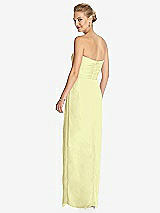 Rear View Thumbnail - Butter Yellow Strapless Draped Chiffon Maxi Dress - Lila