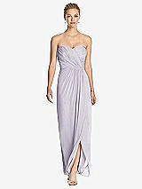 Front View Thumbnail - Moondance Strapless Draped Chiffon Maxi Dress - Lila