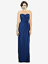 Alt View 1 Thumbnail - Classic Blue Strapless Draped Chiffon Maxi Dress - Lila