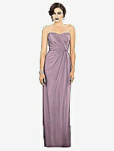 Alt View 1 Thumbnail - Suede Rose Strapless Draped Chiffon Maxi Dress - Lila