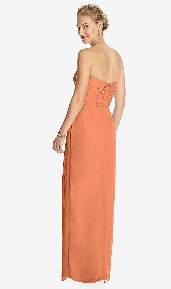 Back View - Sweet Melon Strapless Draped Chiffon Maxi Dress - Lila