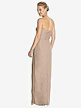 Rear View Thumbnail - Topaz Strapless Draped Chiffon Maxi Dress - Lila