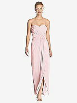 Front View Thumbnail - Ballet Pink Strapless Draped Chiffon Maxi Dress - Lila