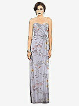 Alt View 1 Thumbnail - Butterfly Botanica Silver Dove Strapless Draped Chiffon Maxi Dress - Lila