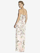 Rear View Thumbnail - Blush Garden Strapless Draped Chiffon Maxi Dress - Lila