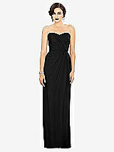 Alt View 1 Thumbnail - Black Strapless Draped Chiffon Maxi Dress - Lila