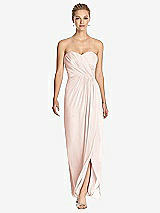 Front View Thumbnail - Blush Strapless Draped Chiffon Maxi Dress - Lila