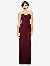 Alt View 1 Thumbnail - Burgundy Strapless Draped Chiffon Maxi Dress - Lila