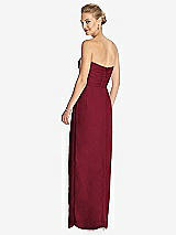 Rear View Thumbnail - Burgundy Strapless Draped Chiffon Maxi Dress - Lila