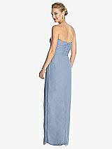 Rear View Thumbnail - Cloudy Strapless Draped Chiffon Maxi Dress - Lila