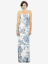 Alt View 1 Thumbnail - Cottage Rose Dusk Blue Strapless Draped Chiffon Maxi Dress - Lila