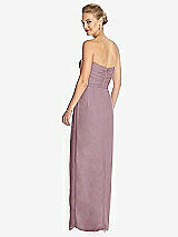 Rear View Thumbnail - Dusty Rose Strapless Draped Chiffon Maxi Dress - Lila