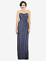 Alt View 1 Thumbnail - French Blue Strapless Draped Chiffon Maxi Dress - Lila