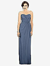 Alt View 1 Thumbnail - Larkspur Blue Strapless Draped Chiffon Maxi Dress - Lila