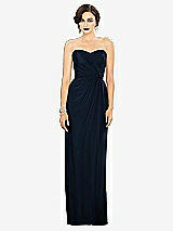 Alt View 1 Thumbnail - Midnight Navy Strapless Draped Chiffon Maxi Dress - Lila