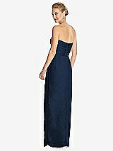 Rear View Thumbnail - Midnight Navy Strapless Draped Chiffon Maxi Dress - Lila