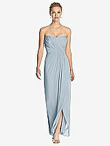 Front View Thumbnail - Mist Strapless Draped Chiffon Maxi Dress - Lila