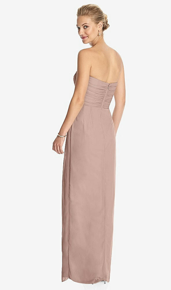 Back View - Neu Nude Strapless Draped Chiffon Maxi Dress - Lila