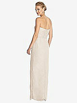 Rear View Thumbnail - Oat Strapless Draped Chiffon Maxi Dress - Lila