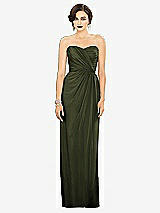 Alt View 1 Thumbnail - Olive Green Strapless Draped Chiffon Maxi Dress - Lila