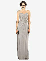 Alt View 1 Thumbnail - Oyster Strapless Draped Chiffon Maxi Dress - Lila