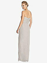 Rear View Thumbnail - Oyster Strapless Draped Chiffon Maxi Dress - Lila