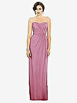 Alt View 1 Thumbnail - Powder Pink Strapless Draped Chiffon Maxi Dress - Lila