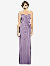 Alt View 1 Thumbnail - Pale Purple Strapless Draped Chiffon Maxi Dress - Lila