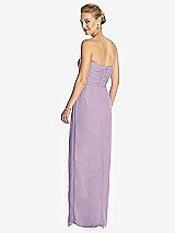 Rear View Thumbnail - Pale Purple Strapless Draped Chiffon Maxi Dress - Lila