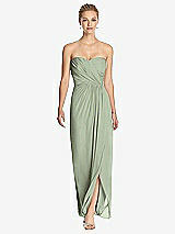 Front View Thumbnail - Sage Strapless Draped Chiffon Maxi Dress - Lila