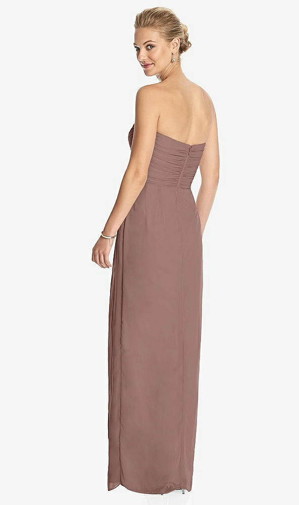 Back View - Sienna Strapless Draped Chiffon Maxi Dress - Lila