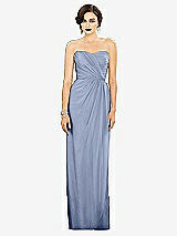 Alt View 1 Thumbnail - Sky Blue Strapless Draped Chiffon Maxi Dress - Lila