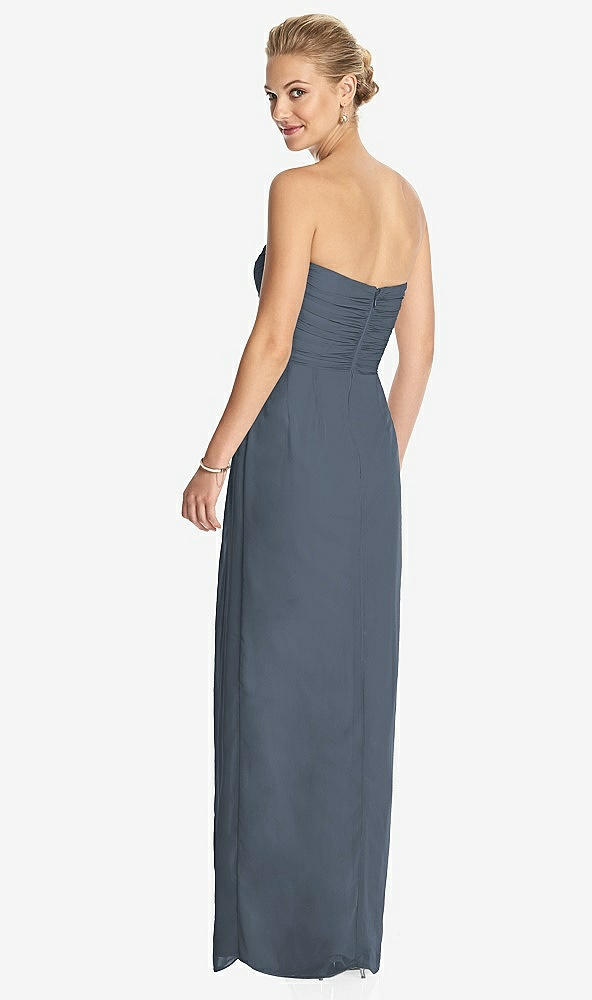 Back View - Silverstone Strapless Draped Chiffon Maxi Dress - Lila