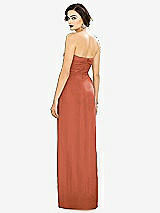 Alt View 2 Thumbnail - Terracotta Copper Strapless Draped Chiffon Maxi Dress - Lila