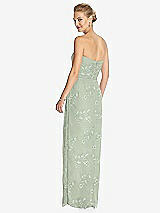 Rear View Thumbnail - Vintage Primrose Sage Strapless Draped Chiffon Maxi Dress - Lila