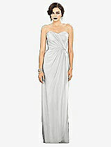 Alt View 1 Thumbnail - White Strapless Draped Chiffon Maxi Dress - Lila