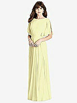 Rear View Thumbnail - Butter Yellow Split Sleeve Backless Maxi Dress - Lila