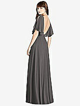 Front View Thumbnail - Caviar Gray Split Sleeve Backless Maxi Dress - Lila