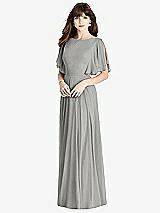 Rear View Thumbnail - Chelsea Gray Split Sleeve Backless Maxi Dress - Lila